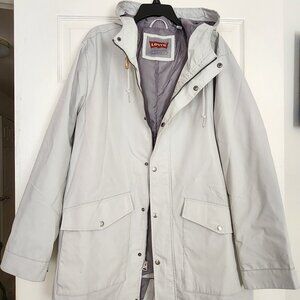 LEVI'S LEVI STRAUSS &Co men's Hoodie Coat Gray color size XL 34"long lined